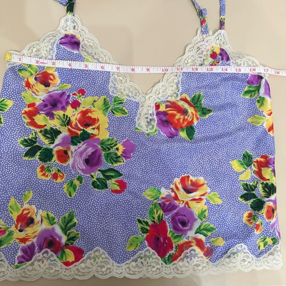 VTG Victoria's Secret Gold Label Satin Camisole Tank Top Cottagecore Floral - Picture 6 of 9